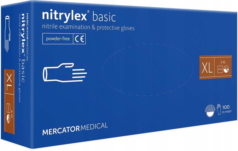 rękawice nitrylowe 100 szt. nitrylex basic dark blue 10-xl zdjęcie 2
