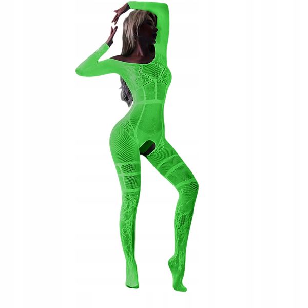 Bodystocking ŚWIECĄCE W CIEMNOŚCI Siateczka BIELIZNA DAMSKA zdjęcie 1