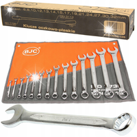 ZESTAW KLUCZY PŁASKO-OCZKOWYCH 14 ELEMENTÓW STAL CRV 6-32 MM GRUBE BJC