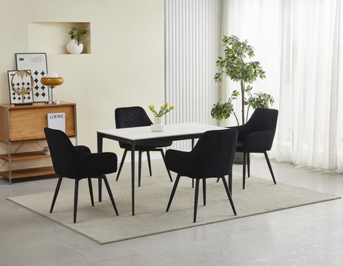 Krzesło NANA360 - czarny aksamit / nogi czarne x 1 na Arena.pl