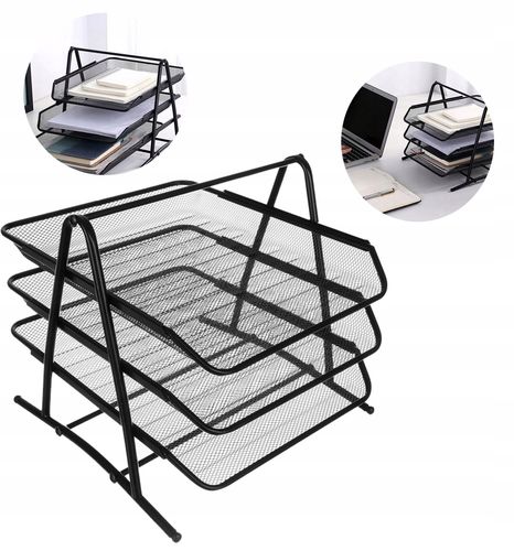 szuflady na dokumenty a4 - 3 półki czarne na Arena.pl