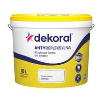 DEKORAL Antyrefleksyjna Farba biała akrylowa matowa do ścian i sufitów