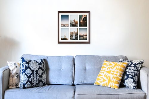 Ramka na 6 zdjęć Hekla 40x40x6 MDF galeria brązowy 1szt. na Arena.pl