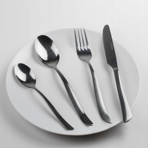 ZESTAW SZTUĆCÓW 16 el komplet sztućce pudełko proste nowoczesne czarne na Arena.pl