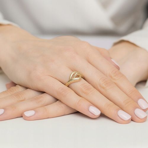 ZŁOTY PIERŚCIONEK Ażurowy pr. 585 PRZEPLATANY r19 na Arena.pl