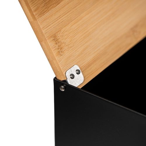 DUŻY CHLEBAK METALOWY Z DESKĄ POJEMNIK NA PIECZYWO CHLEB CZARNY BAMBUSOWY na Arena.pl