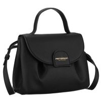 listonoszka damska ze skóry ekologicznej w czarnym kolorze z kieszonką