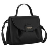 listonoszka damska ze skóry ekologicznej w czarnym kolorze z kieszonką