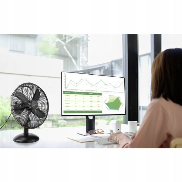Wentylator stołowy REGULACJA 3 prędkości OSCYLACJA 4 Łopatki 40 W Sygonix zdjęcie 7