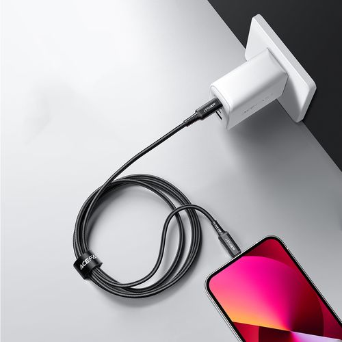 Kabel przewód MFI do iPhone USB-C - Lightning 30W 3A 1.8m czarny na Arena.pl