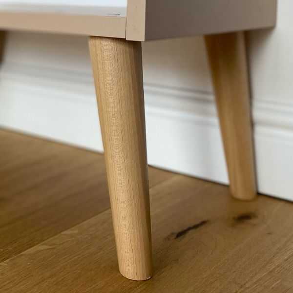 Szafa + 5 półek na wysokich drewnianych nogach - Dąb Craft złoty zdjęcie 6