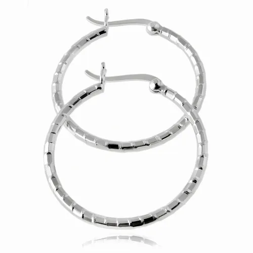 ELEGANCKIE DIAMENTOWANE SREBRNE KOLCZYKI KOŁA KÓŁKA KÓŁECZKA 3CM ZE WZOREM na Arena.pl