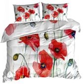 Pościel 3D bawełna satyna 200x220cm CZERWONE MAKI