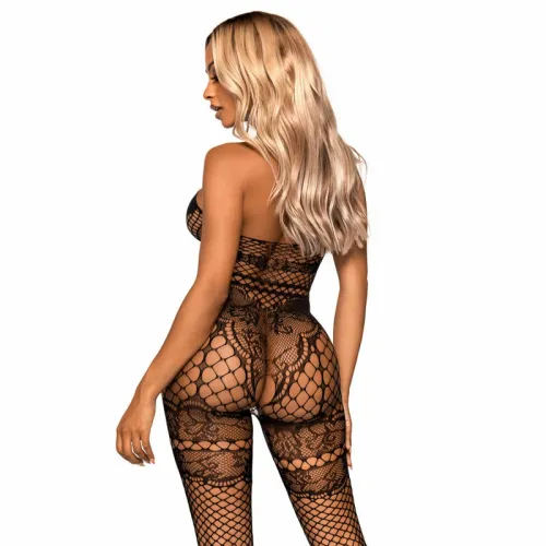 leg avenue bodystocking industrial net z koronką czarny one size na Arena.pl