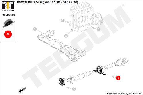 BMW 7 E65 PODPORA WAŁU KPL E65 01-08 na Arena.pl