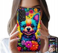 ETUI DO SAMSUNG GALAXY A33 5G - KWIACISTE WZORY PIESEK PIES JORK PLECKI