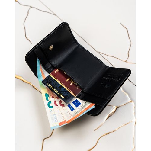 mały portfel damski na zatrzask ze złotymi akcentami - peterson na Arena.pl