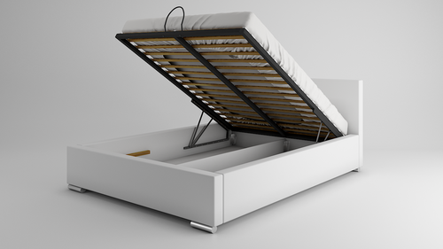 ŁÓŻKO SYPIALNIANE TAPICEROWANE 160x200 STELAŻ + POJEMNIK na Arena.pl