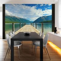 Fototapeta - Pomost na górskim jeziorze 200x154
