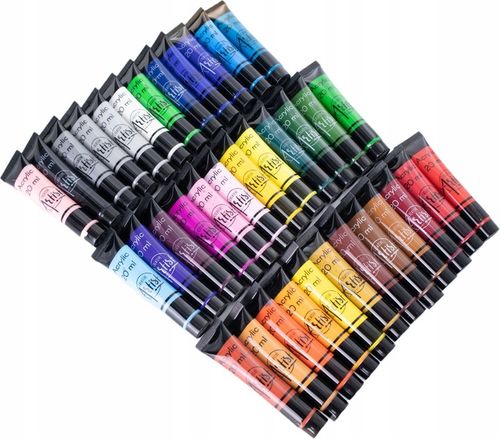 FARBY AKRYLOWE DUŻY ZESTAW FARB AKRYLOWYCH 36x20ml FARBA AKRYLOWA W TUBKACH na Arena.pl