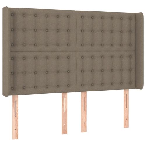 Zagłówek do łóżka z LED, taupe, 147x16x118/128 cm, tkanina na Arena.pl