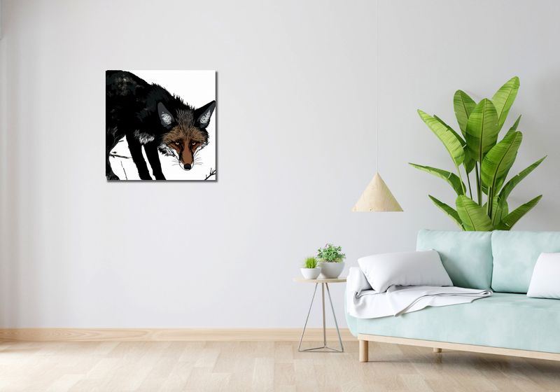 Obraz 60x60cm Nieufny Lis zdjęcie 2