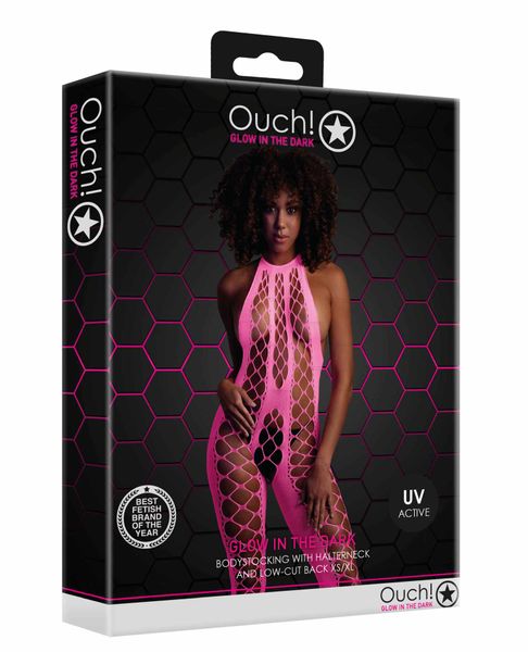 Neonowy Bodystocking Ouch! 835 Pink XS/XL zdjęcie 4