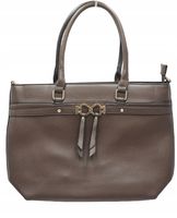 Erick Style - duża klasyczna torebka shopper brązowy czekolada A0305