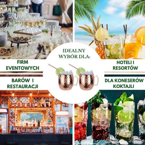 zestaw stalowych kubków 500ml do drinków moscow mule kinghoff kh-2000 na Arena.pl