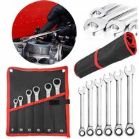 Zestaw Klucz Klucze płaskie płasko oczkowe Grzechotka 8-19mm Mocne Komplet