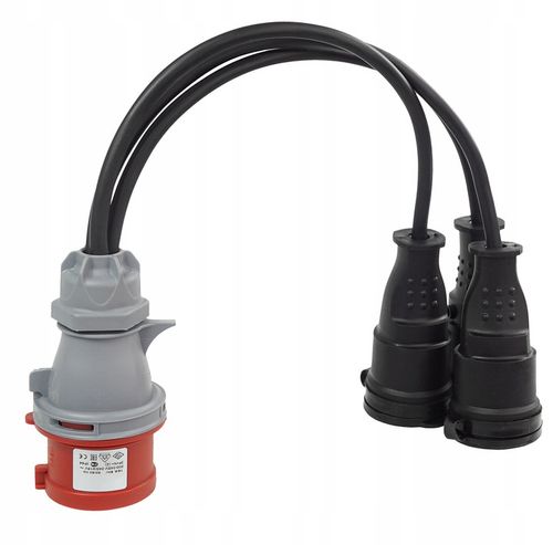 PRZEJŚCIÓWKA Z WTYKU 32A/5 400V NA 3 GNIAZDA 230V na Arena.pl