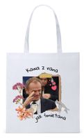 Donald Tusk Platforma Torba Eco Biała Shopper Z Nadrukiem Ze Zdjęciem