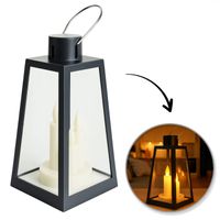 lampion dekoracyjny led z imitacją świec 11 x 22 cm - lamp55