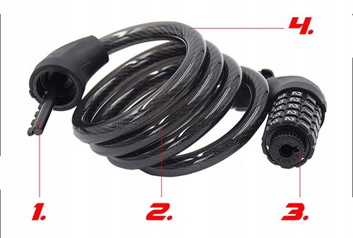 BLOKADA do ROWERU NA SZYFR KOD ZAPIĘCIE na ROWER zabezpieczenie kłódka na Arena.pl