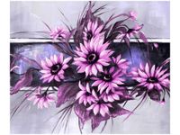 60X50CM SŁONECZNIKI FIOLECIE OBRAZ ŚCIAN DREWNIANE