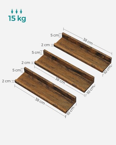 Zestaw 3 półek - LWS038T01 na Arena.pl