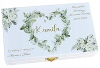 SKRZYNKA BIAŁA NA PIENIĄDZE NADRUK PERSONALIZOWANY KOMUNIA