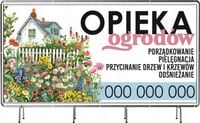 Baner reklamowy , plandeka 100x50 cm Opieka ogrodów i pielęgnacja