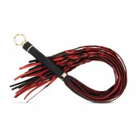 fetish collection flogger 64 cm czerwono-czarny z rączką pu