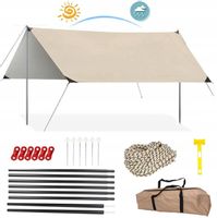 TARP PLACHTA TURYSTYCZNY BIWAKOWA WODOODPORNA ANTY-UV NAMIOT 3x3M