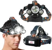 MOCNA LATARKA CZOŁOWA LED CZOŁÓWKA LAMPKA NA GŁOWĘ REFLEKTOR XM-L T6 3x