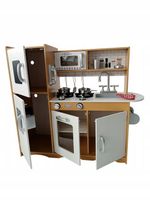 Kuchnia drewniana dla dzieci DUŻA DZIEŃ DZIECKA LED kuchenka garnki GRATIS