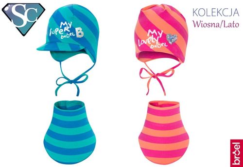 BROEL Basic 43 czapka niemowlęca wiosna róż-morela 38-40 na Arena.pl