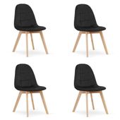 Krzesło BORA - czarny aksamit x 4