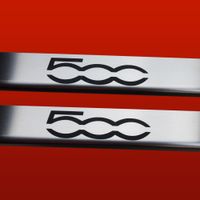 Listwa progowa FIAT 500 Stal nierdzewna 304 mat z czarnymi literami 2szt