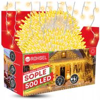 LAMPKI ZEWNĘTRZNE SOPLE LED 500 26.5M ŚWIATEŁKA ŚWIĄTECZNE CHOINKOWE+ FLASH