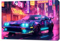 Obraz 100x70cm Nocny Rajd w Neo-Tokio