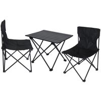 ZESTAW TURYSTYCZNY SKŁADANY 3W1 STOLIK I 2 KRZESŁA CZARNY ENERO CAMP