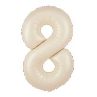 Balon foliowy cyfra 8 kremowy, 100 cm