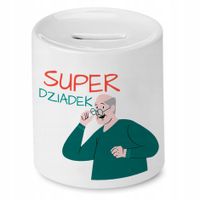 Skarbonka Dzień Dziadka Super Dziadek Prezent Z Nadrukiem Ze Zdjęciem